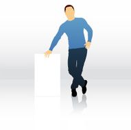 Male silhouette holding blank sign N19