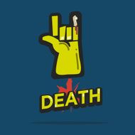 Death rock with lettering zombie halloween concepts N2
