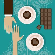 Lovers drink coffee Vector illustration N2
