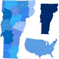 Vermont state &amp; counties map