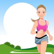 Running woman in country side N2