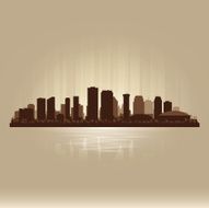 New Orleans Louisiana brown skyline city silhouette