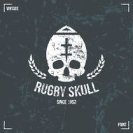 Rugby team skull emblem N2