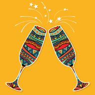 Two Ornate Glasses Celebration Card