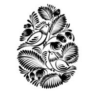 decorative floral silhouette Easter egg N15