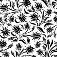 Black silhouette of flowers Vector illustration N9