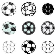 soccer ball icons set