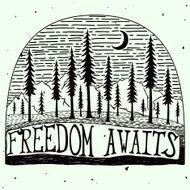 Freedom awaits grungy handdrawn quote poster N2