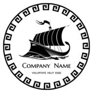 Ancient Greek Galley logo icon N2
