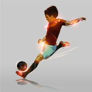 abstract soccer hard shooting