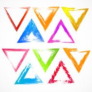Vector set of grunge triangle brush strokes