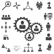 Human resources and management icons set N23