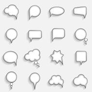 Flat Speech Bubbles with Long Shadows Vector Illustration N9