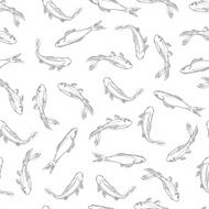 Fish neutral contour seamless pattern N2