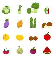 Vegetables and fruits icons N2