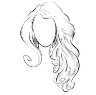 abstract drawing of long hair N2