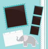 Photo album page with gelephant