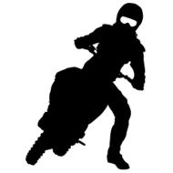 Black silhouettes Motocross rider on a motorcycle N10