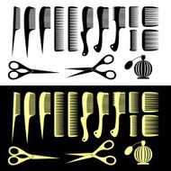 Combs and scissors