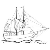 Sketch of nautical sailing vessel N3