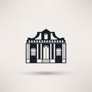 Museum building Art icon flat isolated vector