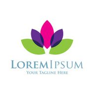 Water lily beautiful lotos flower icon simple elements logo