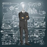 Lamp Head Businessman In Suit
