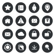 Web Application Circle Icons Set Vector