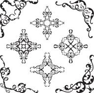 Baroque art corner ornate set