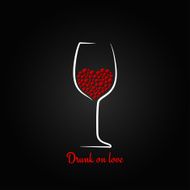 wine glass love concept design background