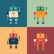 Set of colorful elegant robots N2