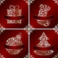 Elegant Christmas cards with filigree ornament