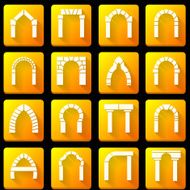 Flat icons vector collection for archway