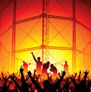 Industrial Concert With Cheering Fans