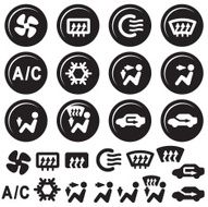 Car Dashboard Icons Air Conditioning and Vent