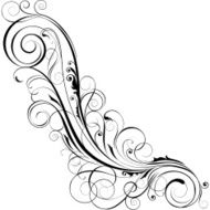 Black floral angle design