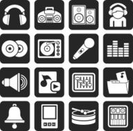 Silhouette Music and sound icons N3