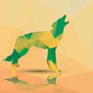 Geometric polygonal wolf pattern design vector illustration