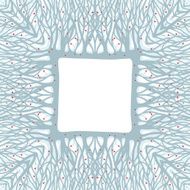 Winter tree with red apples frame vector background