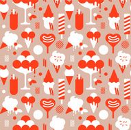 Background with Ice Cream silhouettes