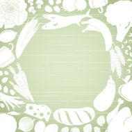 Balanced healthy diet arranged in a food circle on green