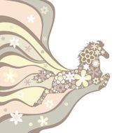 background with floral horse