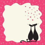 Two loving cats in a retro frame N2