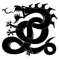 Black attacking dragon