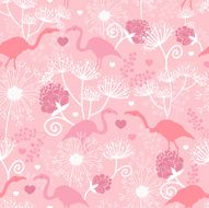 Flamingo in love seamless pattern N2