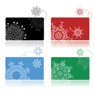 Christmas shopping set of credit cards