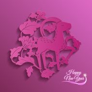 vector traditional chinese goat paper cutting