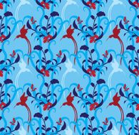 Seamless texture humming-bird and flowers