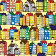 europe old houses seamless pattern N2