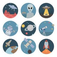 Space flat icons N2